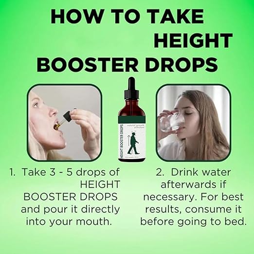 🔥 Height Booster Drops (30ml) – Natural Growth Supplement for Taller Height & Stronger Bones | Fast Absorption & Safe Formula