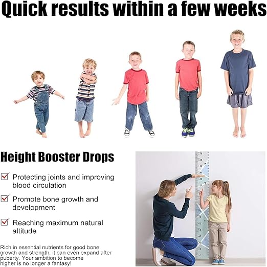 🔥 Height Booster Drops (30ml) – Natural Growth Supplement for Taller Height & Stronger Bones | Fast Absorption & Safe Formula